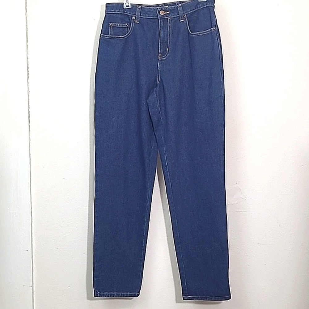 Bill Blass Easy Fit Denim Blue Jeans Slim Strght Leg Medium Wash Mid Rise Size 6